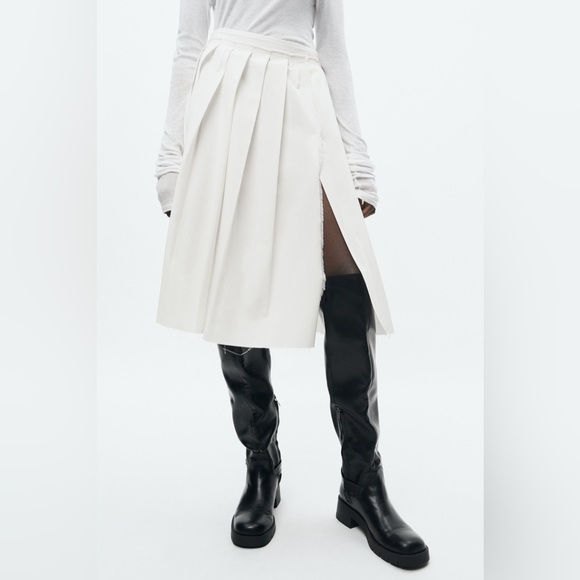 Zara Pleated Midi Skirt S - Picture 4 of 8